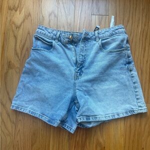 Zara Light Blue High-Rise Denim Shorts
